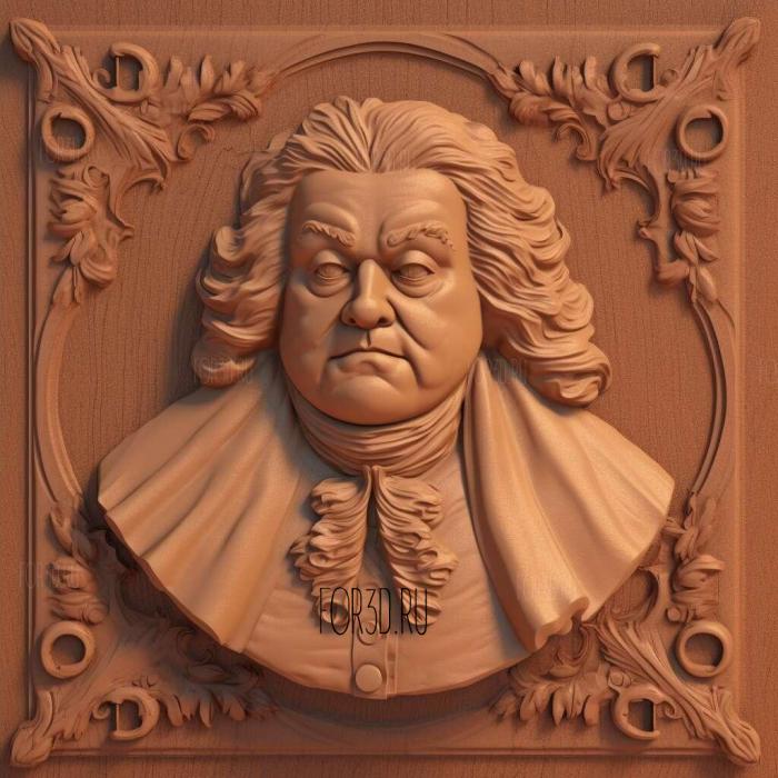 Johann Bach 3 stl model for CNC